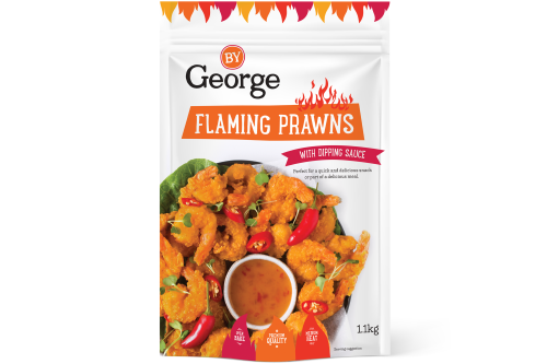 By George Flaming Prawns with Plum Chilli Sauce